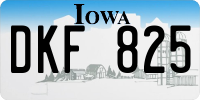 IA license plate DKF825