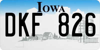 IA license plate DKF826