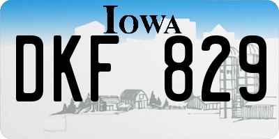 IA license plate DKF829
