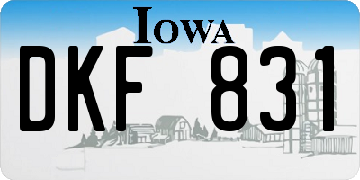 IA license plate DKF831