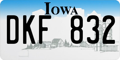 IA license plate DKF832