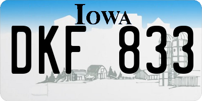 IA license plate DKF833