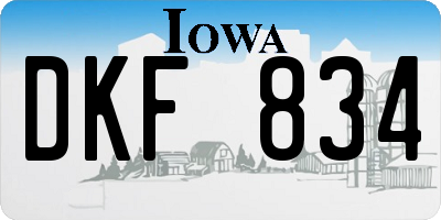 IA license plate DKF834