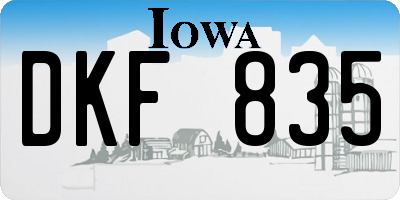 IA license plate DKF835