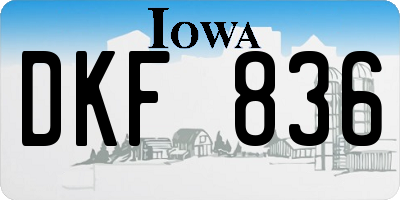 IA license plate DKF836