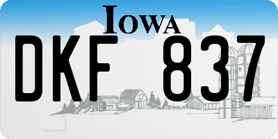 IA license plate DKF837