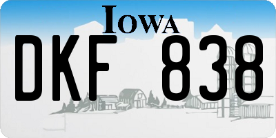 IA license plate DKF838