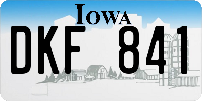 IA license plate DKF841