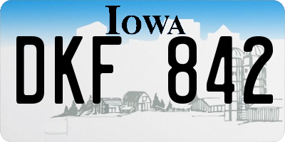IA license plate DKF842