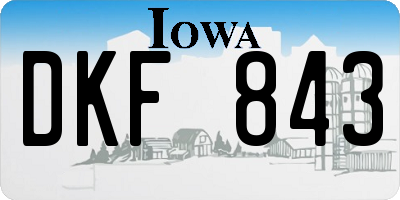IA license plate DKF843