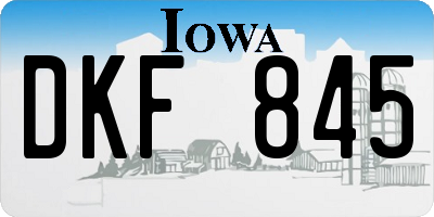 IA license plate DKF845