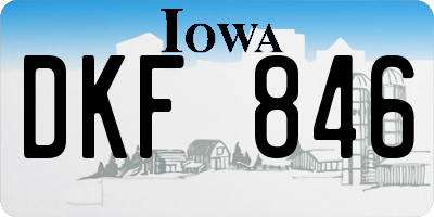 IA license plate DKF846