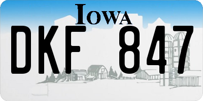 IA license plate DKF847
