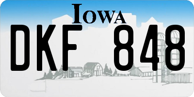 IA license plate DKF848