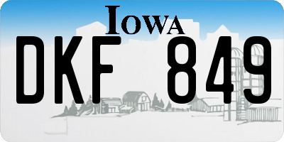 IA license plate DKF849