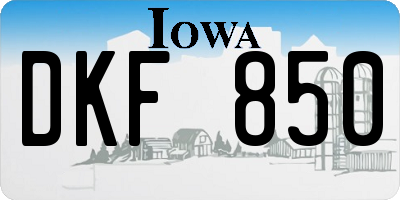 IA license plate DKF850