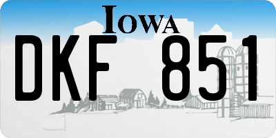 IA license plate DKF851