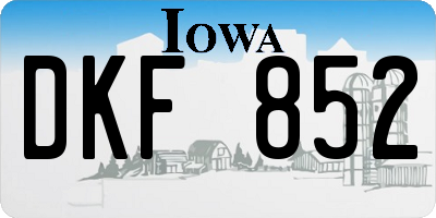 IA license plate DKF852