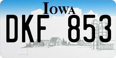 IA license plate DKF853