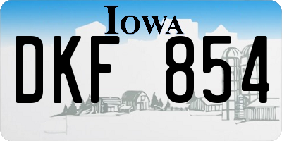 IA license plate DKF854