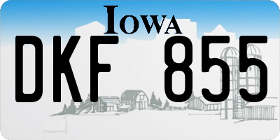 IA license plate DKF855