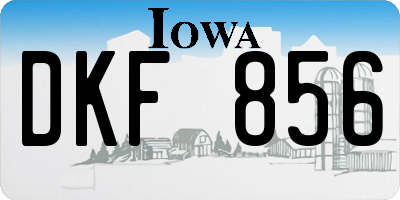 IA license plate DKF856