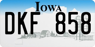 IA license plate DKF858