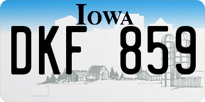 IA license plate DKF859