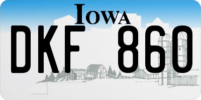 IA license plate DKF860