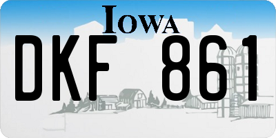 IA license plate DKF861