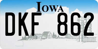 IA license plate DKF862