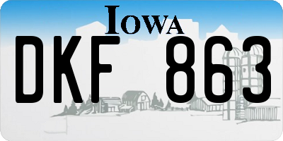 IA license plate DKF863