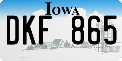 IA license plate DKF865