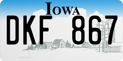 IA license plate DKF867