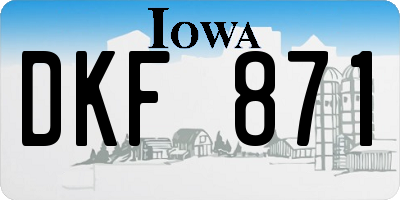 IA license plate DKF871