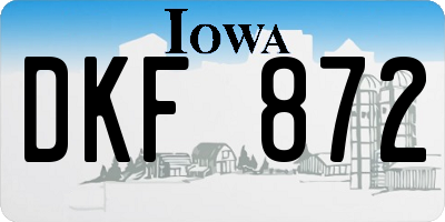 IA license plate DKF872