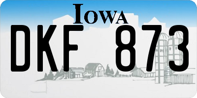 IA license plate DKF873