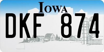 IA license plate DKF874