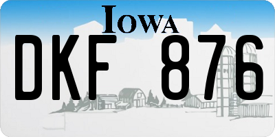 IA license plate DKF876