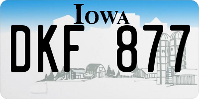 IA license plate DKF877