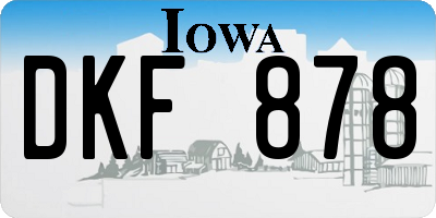 IA license plate DKF878