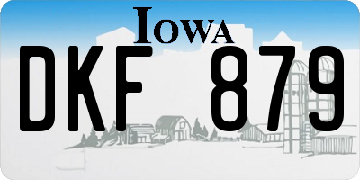IA license plate DKF879