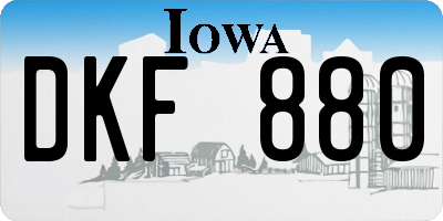 IA license plate DKF880