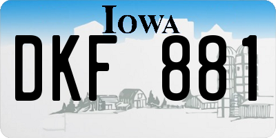 IA license plate DKF881