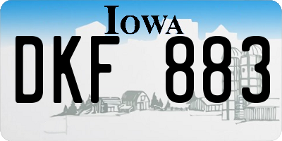 IA license plate DKF883