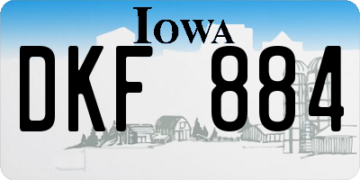IA license plate DKF884