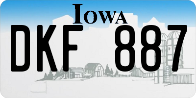 IA license plate DKF887