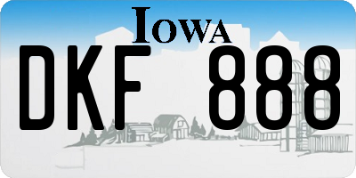 IA license plate DKF888