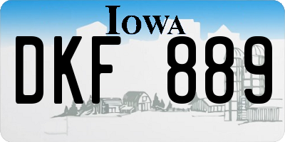 IA license plate DKF889