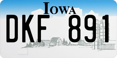 IA license plate DKF891